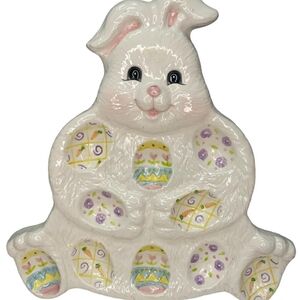 Vintage CKRO Easter Bunny Ceramic Deviled Egg Plate